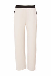 NAYA NAS25293 Pull up trouser with contrast panel at side seam and zip pocket