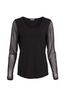 NAYA NAW25106 Jersey round neck under garment top with mesh sleeve