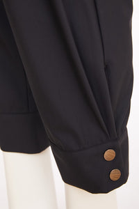 NAYA NAW25154 Slim leg trouser with drawstring waist and stud detail at hem