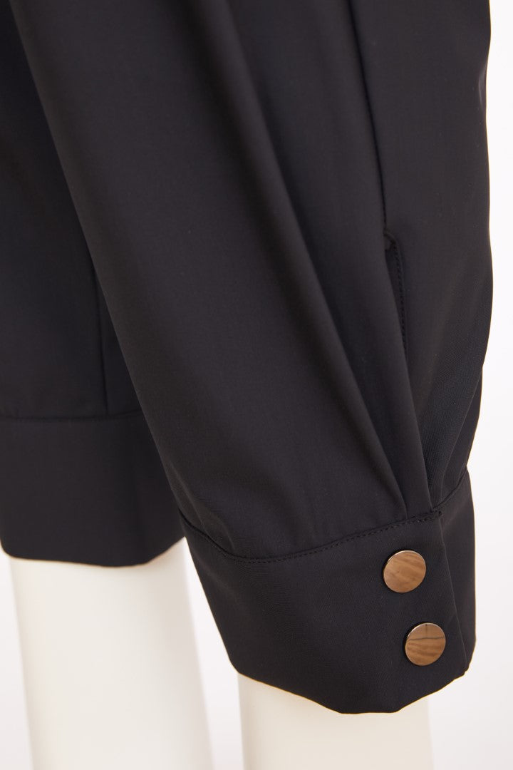 NAYA NAW25154 Slim leg trouser with drawstring waist and stud detail at hem