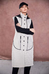 NAYA NAW25209 Padded Longline Gilet With Contrast Zips And Trims
