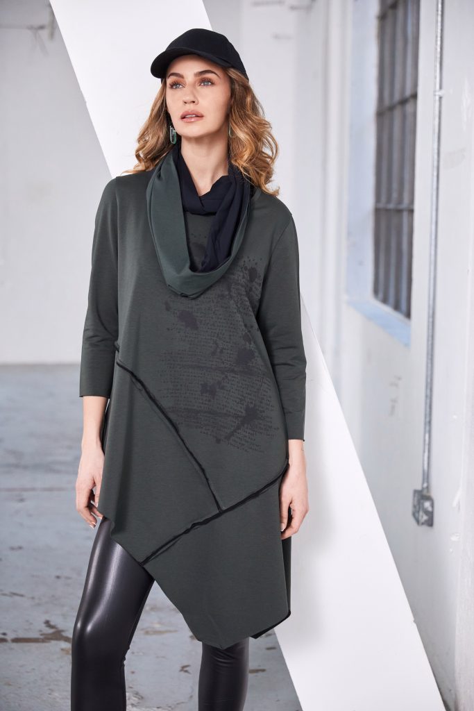 NAYA NAW25113 Two tone soft jersey neck scarf