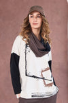 NAYA NAW25113 Two tone soft jersey neck scarf