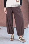 NAYA NAW25153 Wide leg trouser with tuck hem detail
