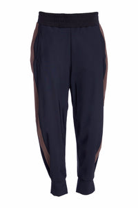 NAYA NAW25120 Slim leg trouser with cuff detail and contrast panel at sideseams