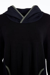 NAYA NAW25126 Hooded top with contrast ribbed trim detail
