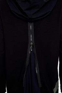 NAYA NAW25126 Hooded top with contrast ribbed trim detail