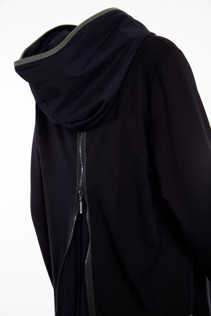 NAYA NAW25126 Hooded top with contrast ribbed trim detail