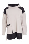 NAYA NAW25127 Soft sweatshirt with contrast at shoulder and hem with pocket detail