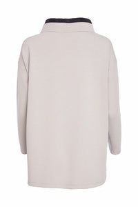 NAYA NAW25127 Soft sweatshirt with contrast at shoulder and hem with pocket detail