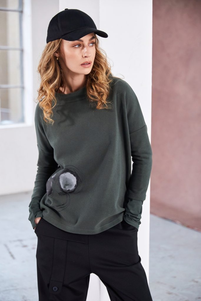 NAYA NAW25134 High Neck Placement Print Top