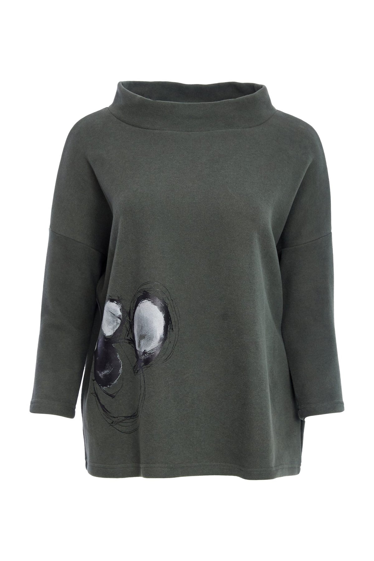 NAYA NAW25134 High Neck Placement Print Top