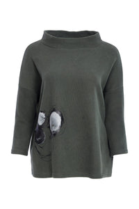 NAYA NAW25134 High Neck Placement Print Top