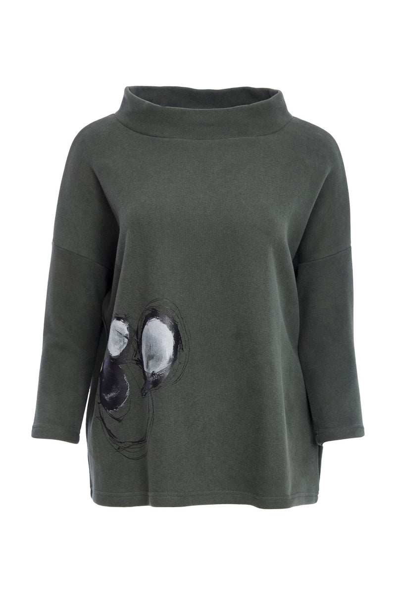 NAYA NAW25134 High Neck Placement Print Top