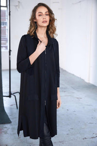 NAYA NAW25136 Longline Waistcoat With Contrast Panels and Side Slit