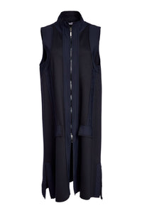 NAYA NAW25136 Longline Waistcoat With Contrast Panels and Side Slit