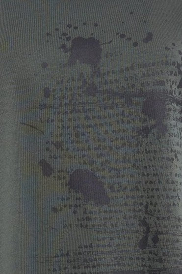 NAYA NAW25122 Placement print round neck top with dipped hemline