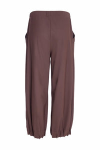 NAYA NAW25153 Wide leg trouser with tuck hem detail