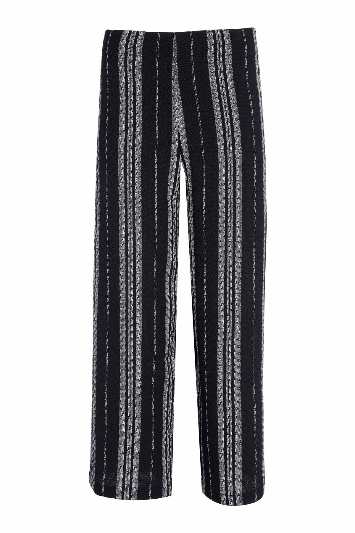 NAYA NAW25155 Wide Leg Stripped Pull Up Trouser