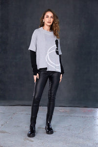 NAYA NAW25167 High neck placement print square top