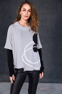 NAYA NAW25167 High neck placement print square top