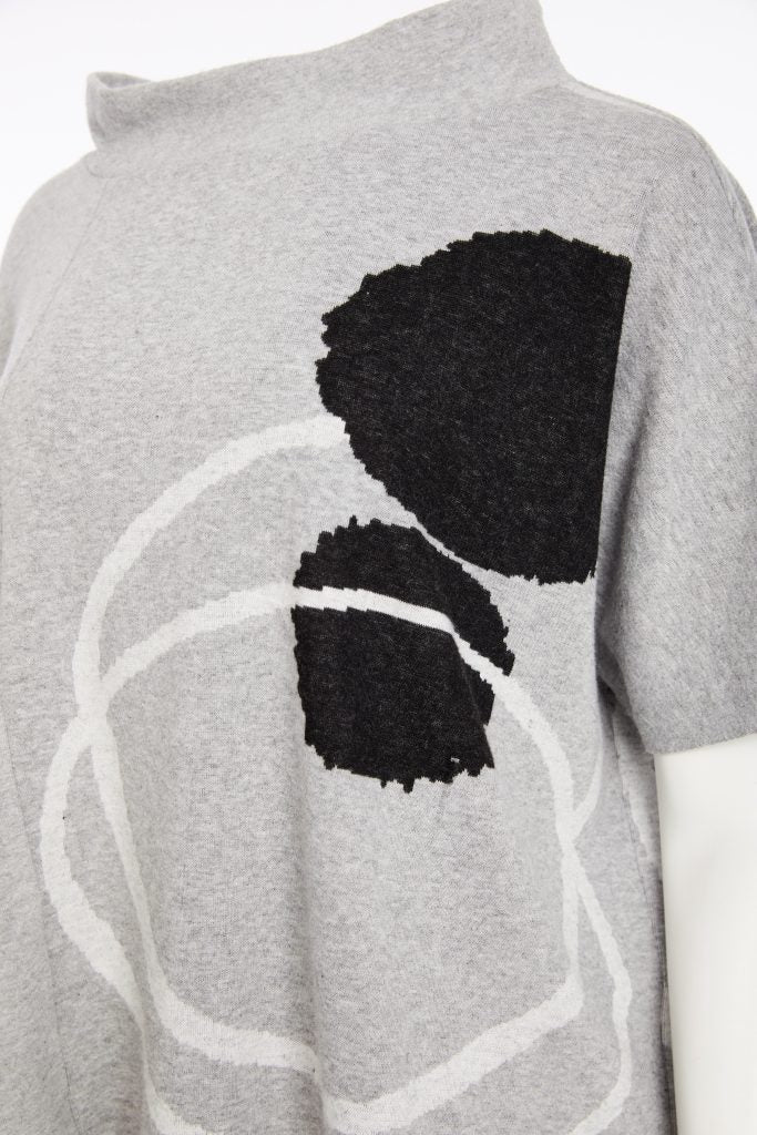 NAYA NAW25167 High neck placement print square top