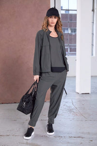 NAYA NAW25120 Slim leg trouser with cuff detail and contrast panel at sideseams