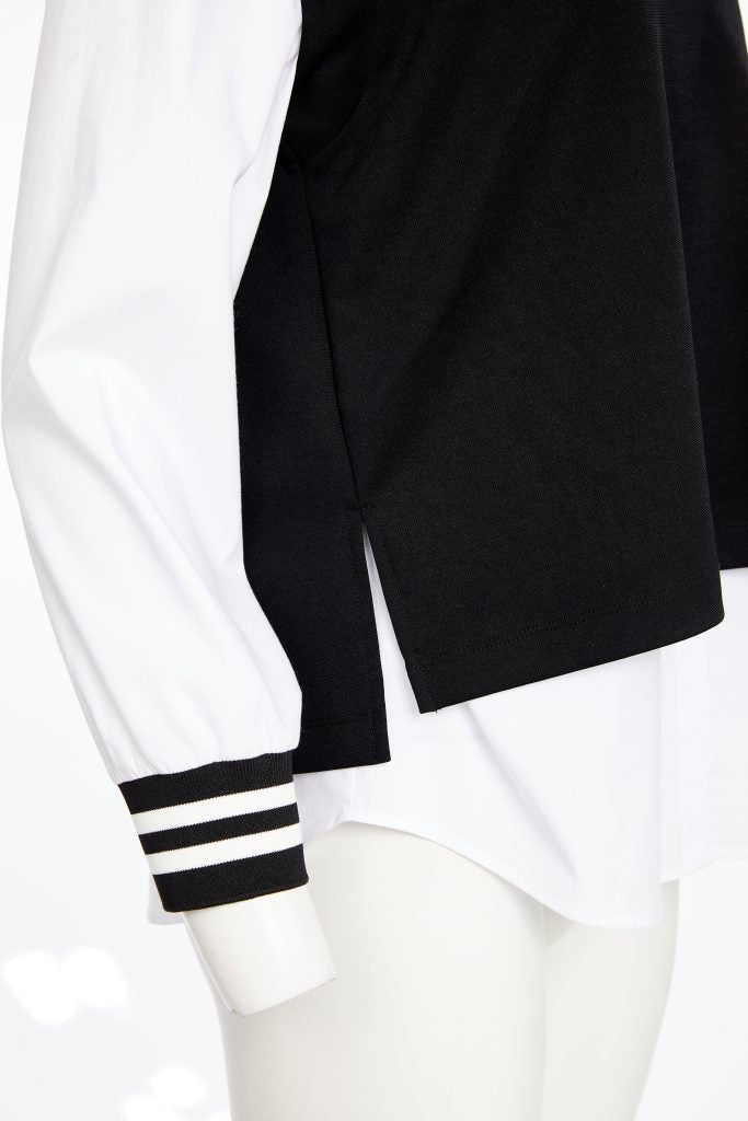 NAYA NAW25180 2 Piece With Overvest Ribbed Detail @ Neck & Cuff