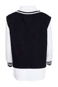 NAYA NAW25180 2 Piece With Overvest Ribbed Detail @ Neck & Cuff