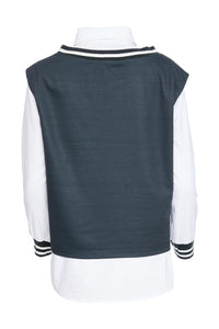 NAYA NAW25180 2 Piece With Overvest Ribbed Detail @ Neck & Cuff