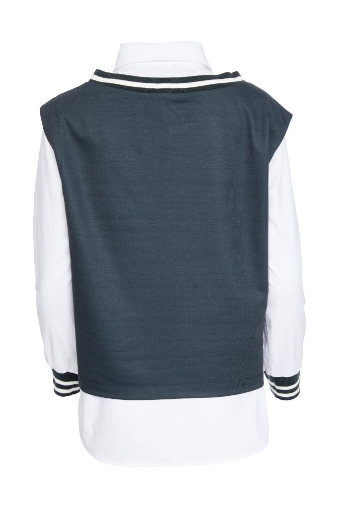 NAYA NAW25180 2 Piece With Overvest Ribbed Detail @ Neck & Cuff