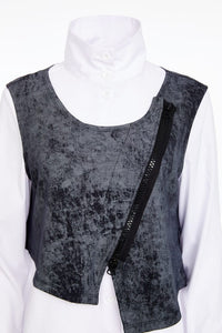 NAYA NAW25181 Two Piece Shirt Wrap Top And Zip Detail