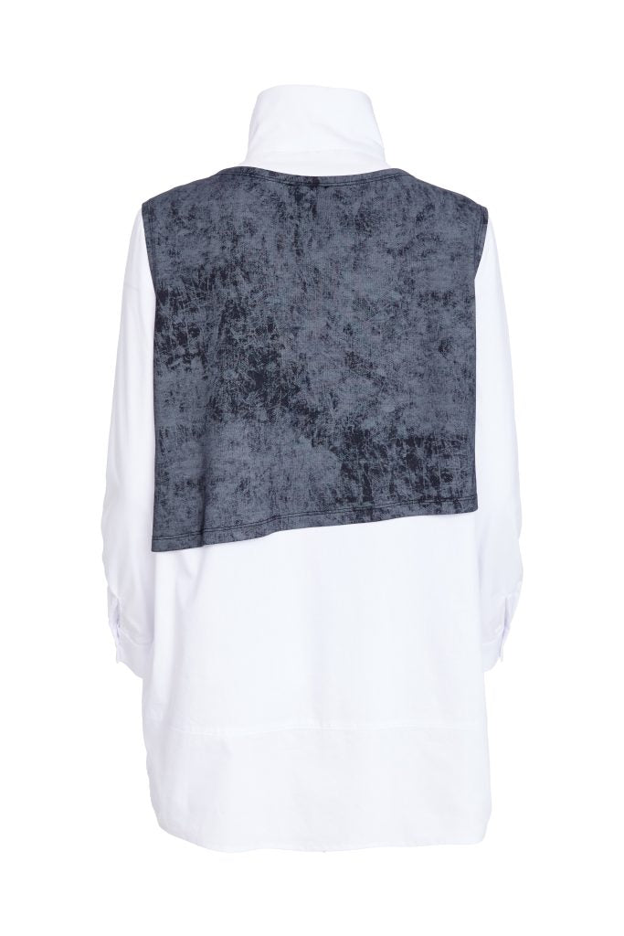 NAYA NAW25181 Two Piece Shirt Wrap Top And Zip Detail