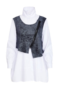 NAYA NAW25181 Two Piece Shirt Wrap Top And Zip Detail