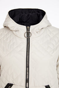 NAYA NAW25184 Padded  hooded coat with knit cuff and hempanels