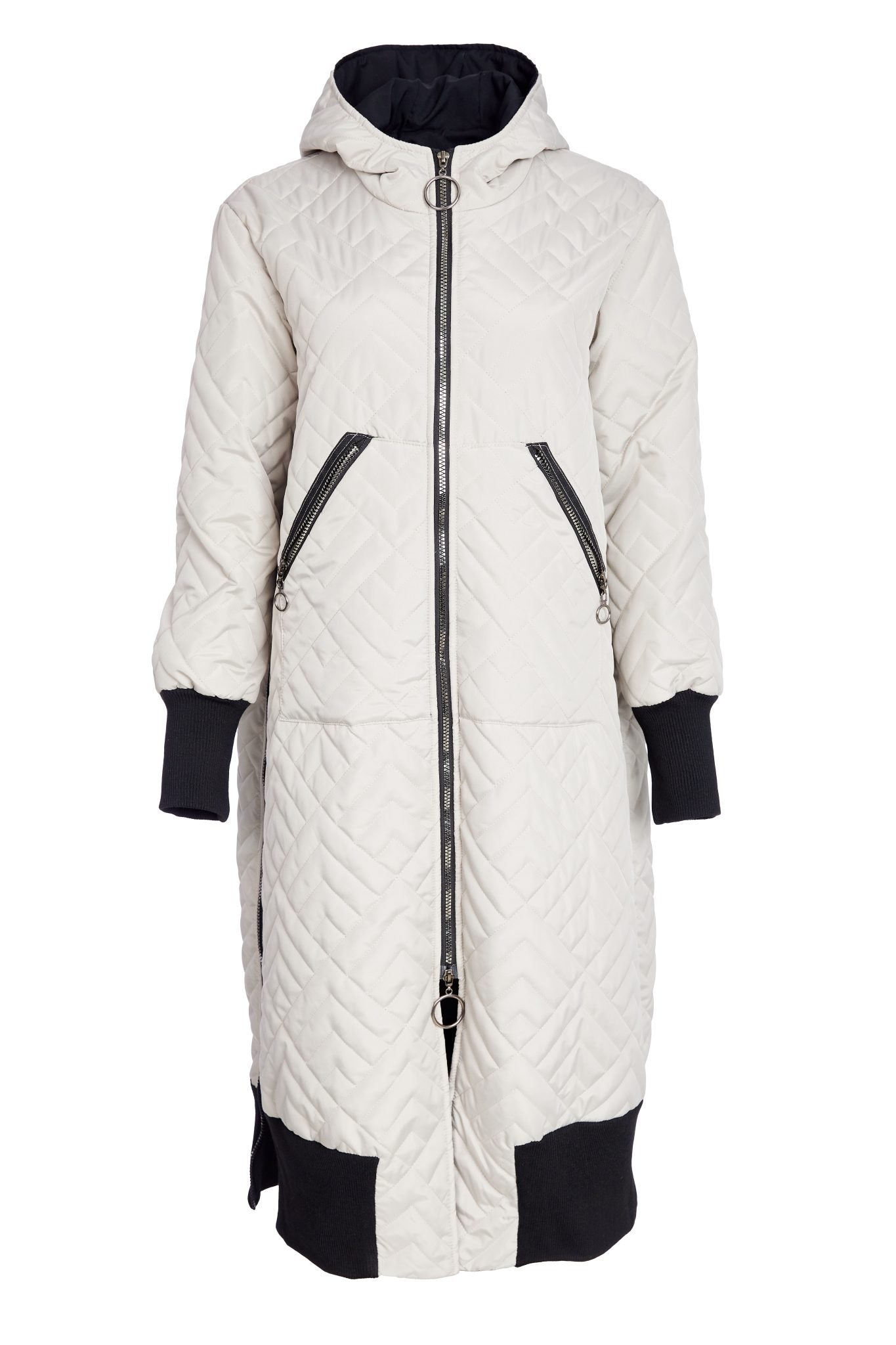 NAYA NAW25184 Padded  hooded coat with knit cuff and hempanels