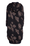 NAYA NAW25185 Jacquard long coat with hood and contrast band