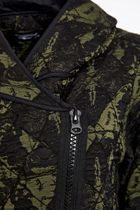 NAYA NAW25188 Jacquard Print Jacket With Angled Zip and Ribbed Panels