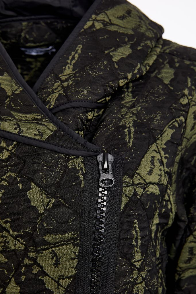 NAYA NAW25188 Jacquard Print Jacket With Angled Zip and Ribbed Panels