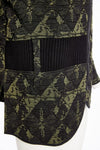 NAYA NAW25188 Jacquard Print Jacket With Angled Zip and Ribbed Panels
