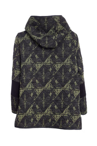 NAYA NAW25188 Jacquard Print Jacket With Angled Zip and Ribbed Panels