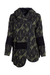 NAYA NAW25188 Jacquard Print Jacket With Angled Zip and Ribbed Panels