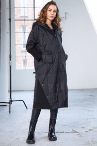 NAYA NAW25201 Padded hooded coat with ribbed collar and pocket