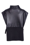 NAYA NAW25206 leatherette top with tie detail at sides