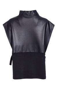 NAYA NAW25206 leatherette top with tie detail at sides