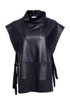 NAYA NAW25206 leatherette top with tie detail at sides