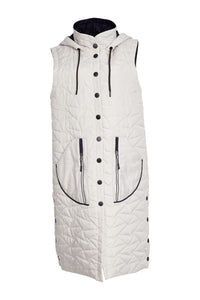 NAYA NAW25209 Padded Longline Gilet With Contrast Zips And Trims