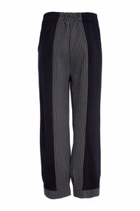 NAYA NAW25219 Stripped trouser with contrast side panels and hem cuff