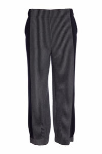 NAYA NAW25219 Stripped trouser with contrast side panels and hem cuff
