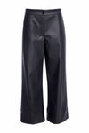 NAYA NAW25260 Wide leg leatherette trouser with band at hem